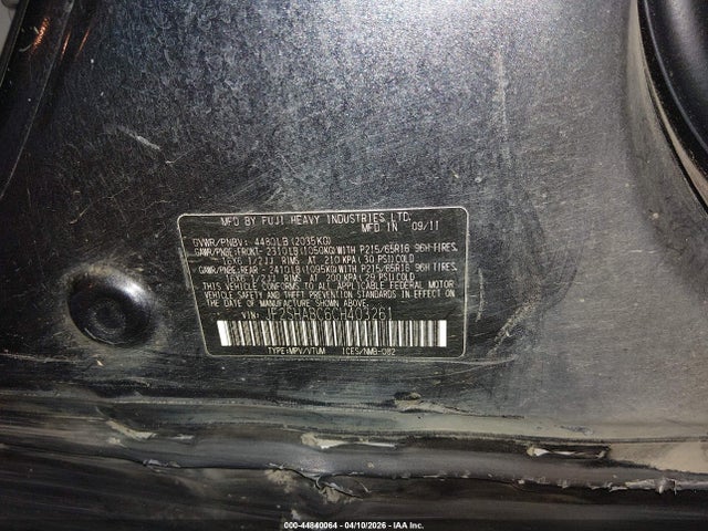 Продаж на аукціоні авто 2012 Subaru Forester 2.5x, vin: JF2SHABC6CH403261, номер лоту: 44840064