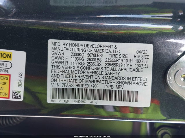 7FARS6H91PE014903 Honda Cr-v Hybrid Sport Touring