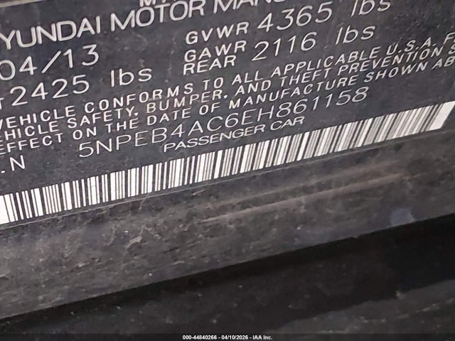 Hyundai SONATA GLS 2014 5NPEB4AC6EH861158 Image 9