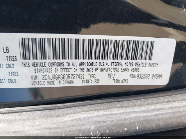 Продажа на аукционе авто 2013 Ram Cargo Tradesman, vin: 2C4JRGAG8DR727431, номер лота: 44840273