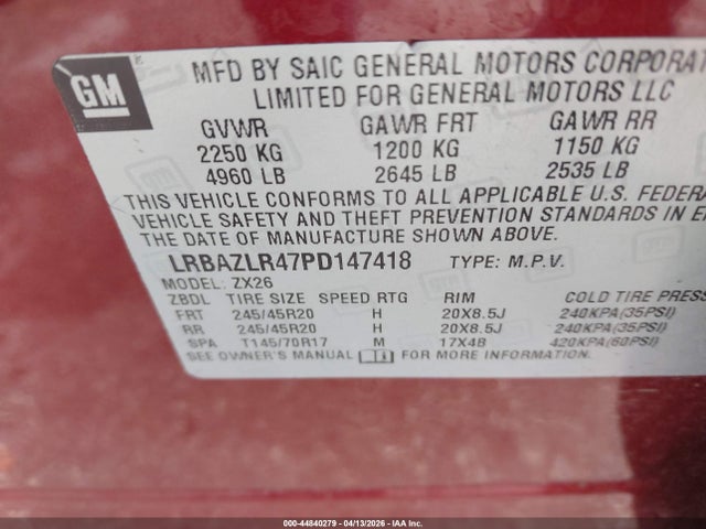 Продажа на аукционе авто 2023 Buick Envision Preferred Fwd, vin: LRBAZLR47PD147418, номер лота: 44840279