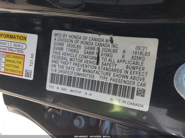 Honda Civic Lx 2022 2HGFE2F20NH507355 Image 9