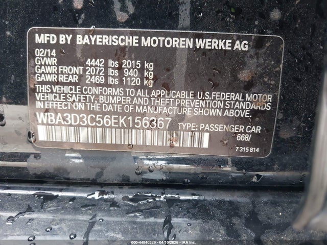 Продаж на аукціоні авто 2014 Bmw 328d, vin: WBA3D3C56EK156367, номер лоту: 44840329