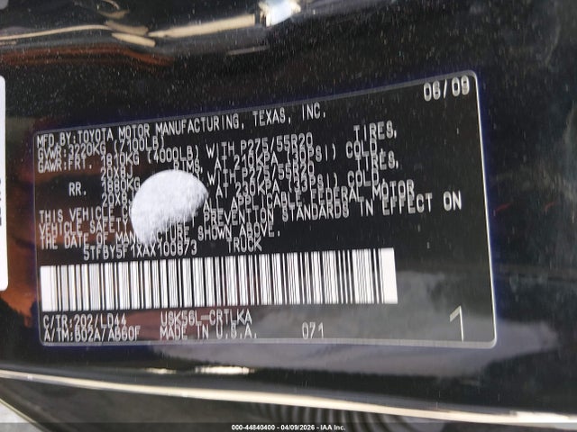 2010 TOYOTA TUNDRA 5TFBY5F1XAX100873 Photo 8