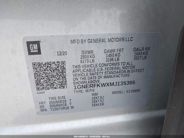 2021 Chevrolet Traverse Fwd Ls მანქანა იყიდება აუქციონზე, vin: 1GNERFKWXMJ135395, აუქციონის ნომერი: 44840418