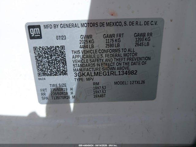 44840424 :رقم المزاد ، 3GKALMEG1RL134982 vin ، 2024 Gmc Terrain Fwd Sle مزاد بيع