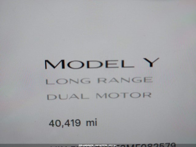Aukcja sprzedaży 2021 Tesla Model Y Long Range Dual Motor All-wheel Drive, vin: 5YJYGDEE3MF082579, numer aukcji: 44840426
