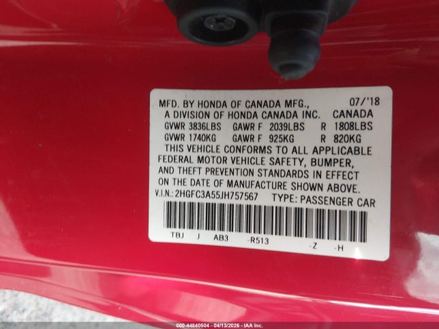 Honda CIVIC SI 2018 2HGFC3A55JH757567 Image 9