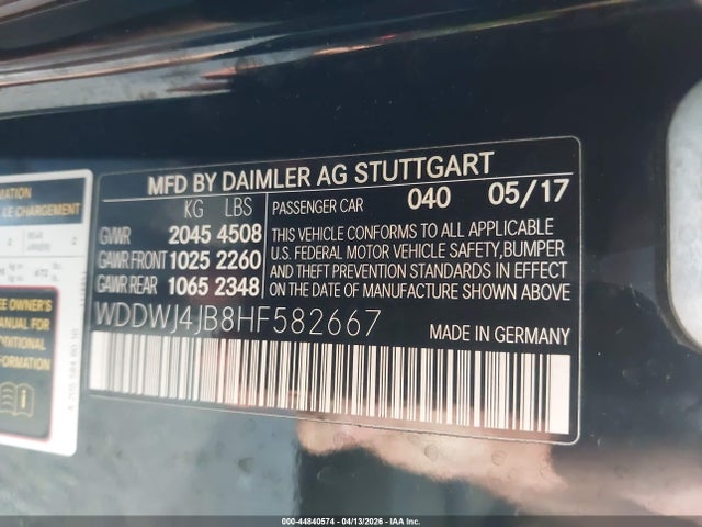 Aukcja sprzedaży 2017 Mercedes-benz C 300, vin: WDDWJ4JB8HF582667, numer aukcji: 44840574