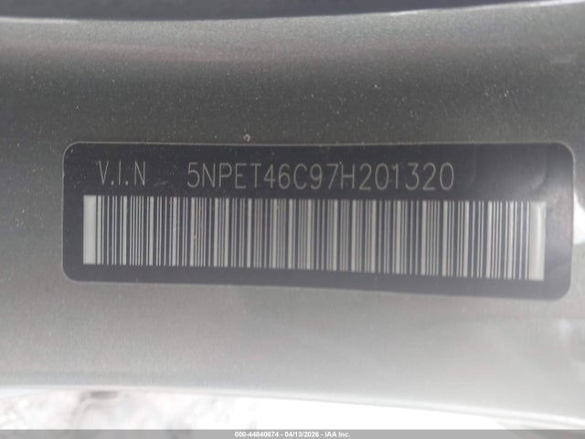 Aukcja sprzedaży 2007 Hyundai Sonata Gls, vin: 5NPET46C97H201320, numer aukcji: 44840674