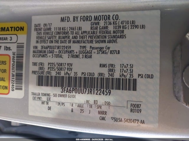 2018 FORD FUSION HYBRID 3FA6P0UU7JR122459 Photo 8