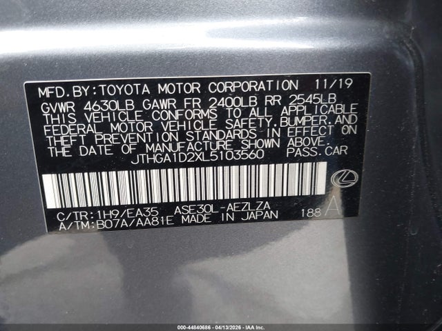 2020 LEXUS IS 300 JTHGA1D2XL5103560 Photo 8