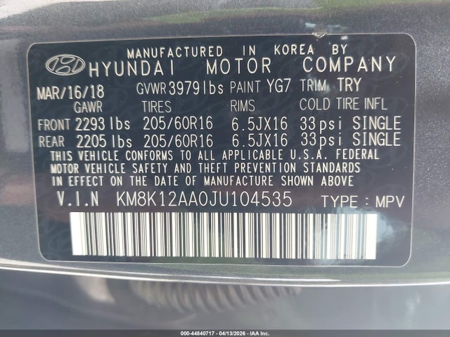 2018 HYUNDAI KONA KM8K12AA0JU104535 Photo 8