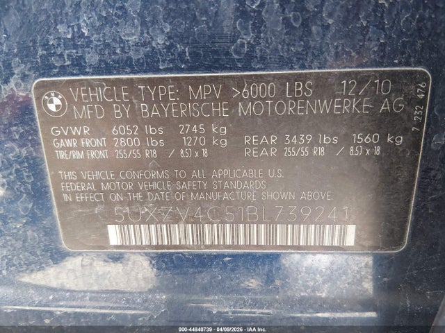 2011 BMW X5 5UXZV4C51BL739241 Photo 8