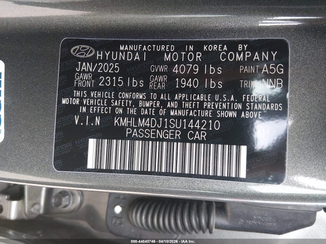 KMHLM4DJ1SU144210 Hyundai Elantra Hybrid Sel Sport