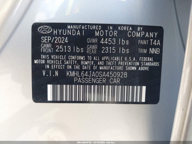 2025 Hyundai Sonata Sel მანქანა იყიდება აუქციონზე, vin: KMHL64JA0SA450928, აუქციონის ნომერი: 44840750