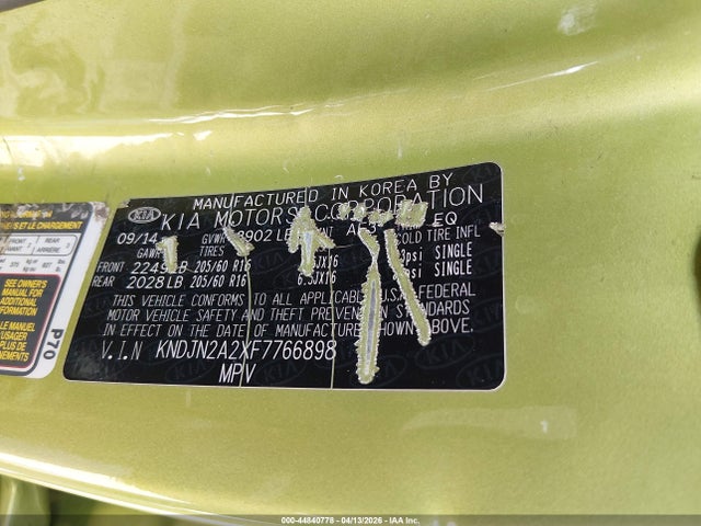 KIA Soul 2015 KNDJN2A2XF7766898 Image 9