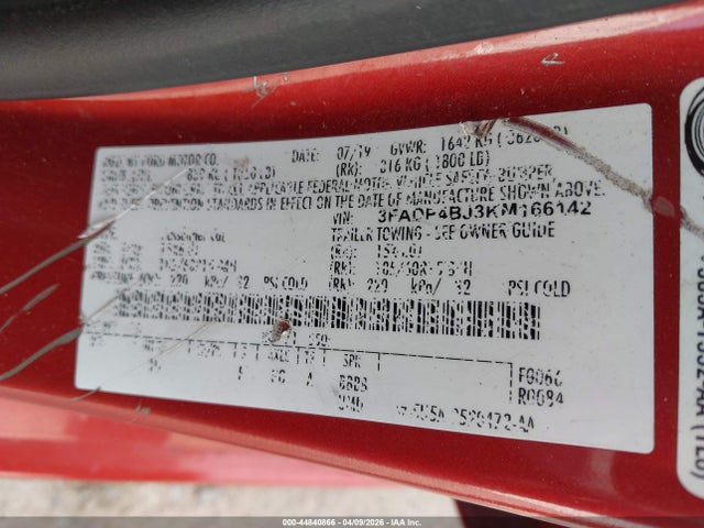 Aukcja sprzedaży 2019 Ford Fiesta Se, vin: 3FADP4BJ3KM166142, numer aukcji: 44840866