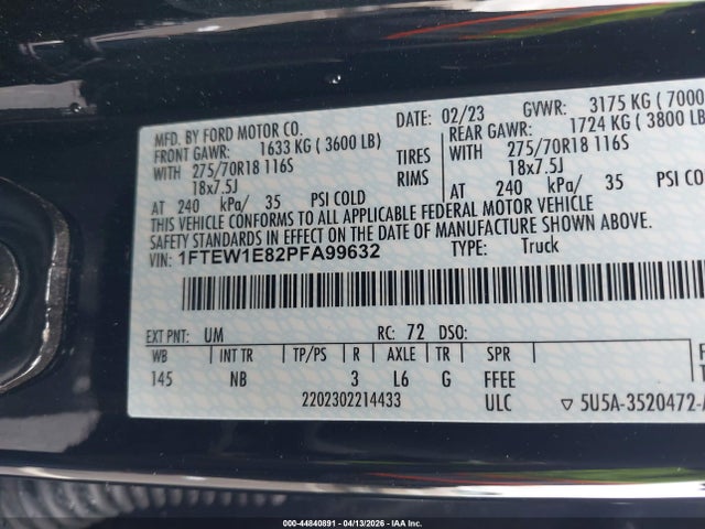 Ford F-150 Tremor 2023 1FTEW1E82PFA99632 Image 9