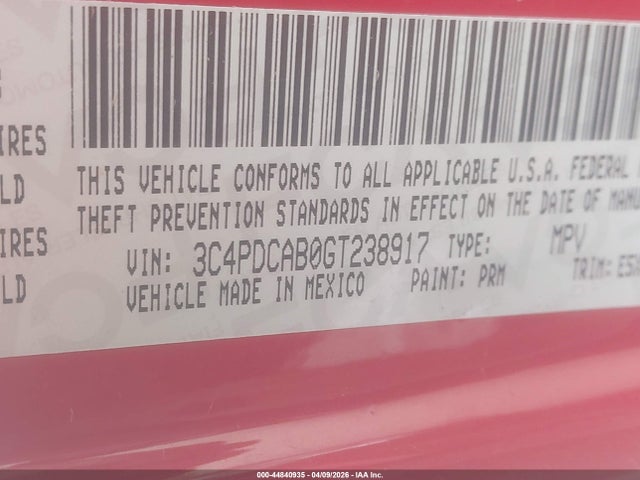 2016 DODGE JOURNEY 3C4PDCAB0GT238917 Photo 8