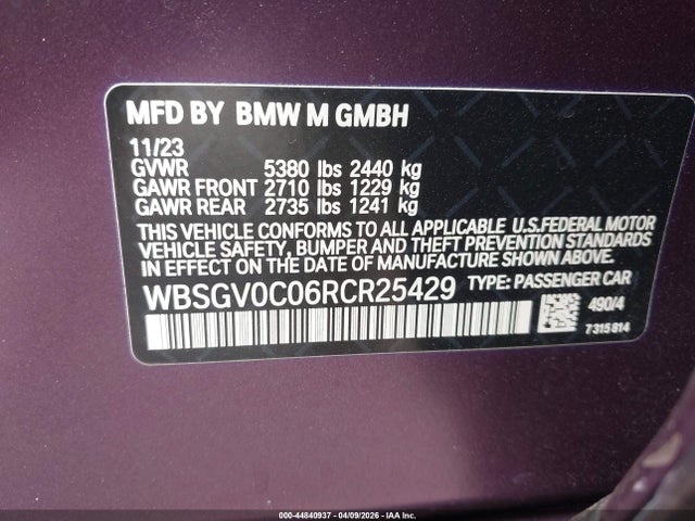 WBSGV0C06RCR25429 BMW M8 Gran Coupe Competition