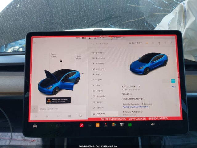 Продаж на аукціоні авто 2018 Tesla Model 3 Long Range/mid Range, vin: 5YJ3E1EA9JF057127, номер лоту: 44840942