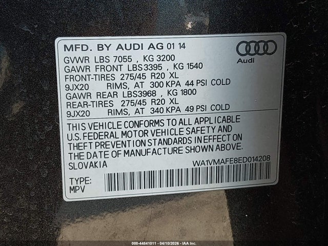 2014 AUDI Q7 WA1VMAFE8ED014208 Photo 8