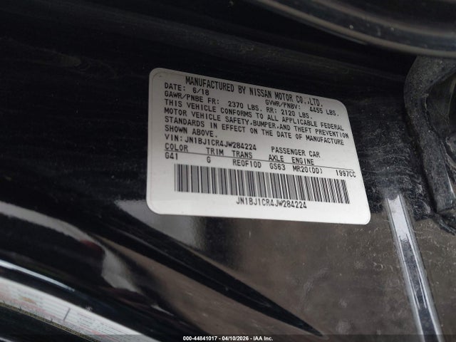2018 Nissan Rogue Sport Sv მანქანა იყიდება აუქციონზე, vin: JN1BJ1CR4JW284224, აუქციონის ნომერი: 44841017