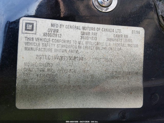 Продажа на аукционе авто 1996 Gmc Sierra C1500, vin: 2GTEC19W8T1559198, номер лота: 44841056