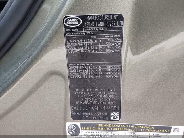 44841064 :رقم المزاد ، SALEJ6EX4P2124551 vin ، 2023 Land Rover Defender 90 S مزاد بيع