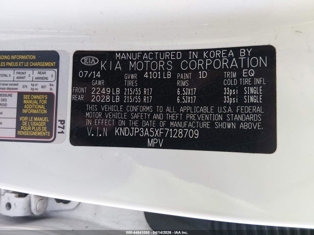 Продаж на аукціоні авто 2015 Kia Soul +, vin: KNDJP3A5XF7128709, номер лоту: 44841088