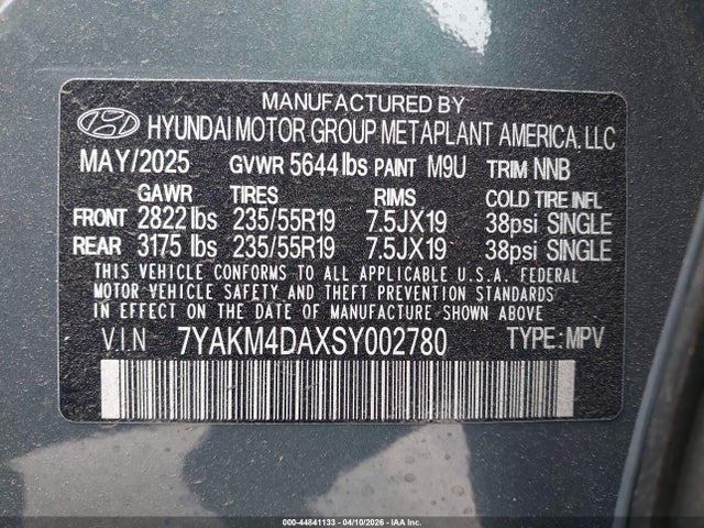 7YAKM4DAXSY002780 Hyundai IONIQ 5 SE