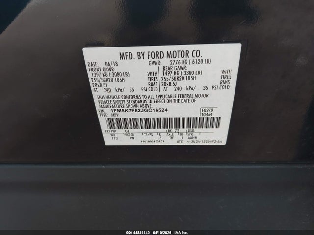 Ford Explorer Limited 2018 1FM5K7F82JGC16524 Image 9