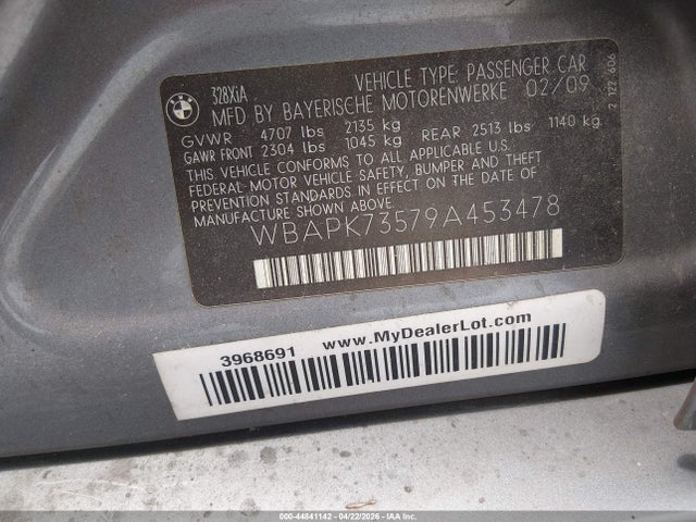 Продаж на аукціоні авто 2009 Bmw 328i Xdrive, vin: WBAPK73579A453478, номер лоту: 44841142