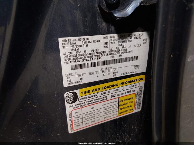 1FMJK1GT6LEA81898 Ford Expedition Xl Max