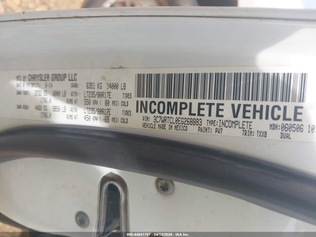 Aukcja sprzedaży 2014 Ram 3500 Chassis Tradesman/slt/laramie, vin: 3C7WRTCL0EG268883, numer aukcji: 44841157