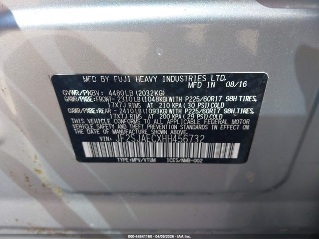 Subaru Forester 2.5i Premium 2017 JF2SJAECXHH456732 Image 9