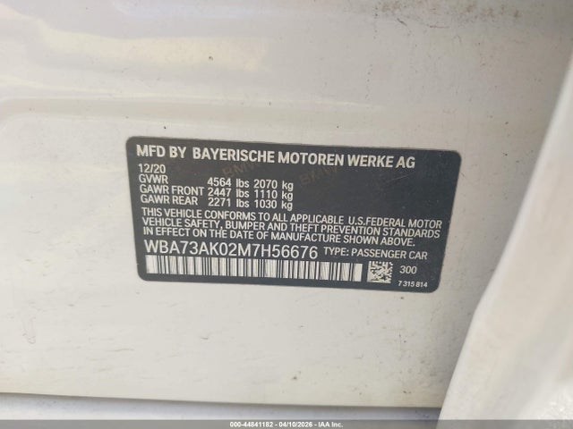 2021 BMW 228I GRAN COUPE WBA73AK02M7H56676 Photo 8