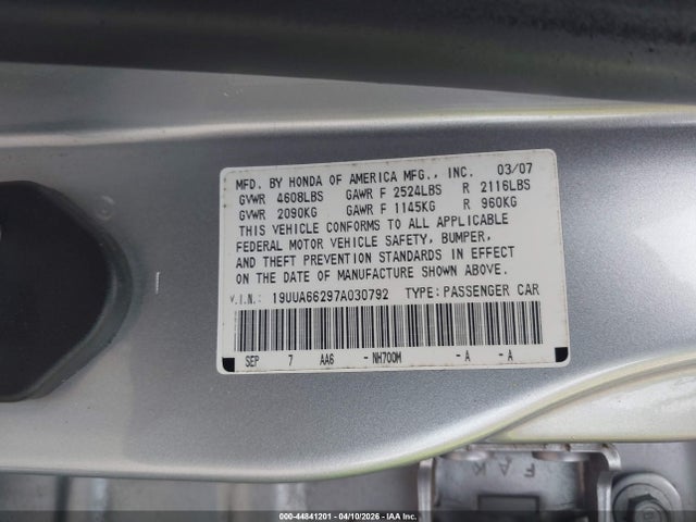 2007 ACURA TL 19UUA66297A030792 Photo 8