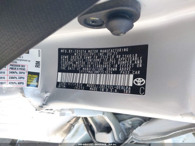 5YFEPMAE8MP251024 Toyota COROLLA LE