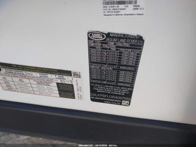 SALKPBFU3RA097558 Land Rover Range Rover P400 Se
