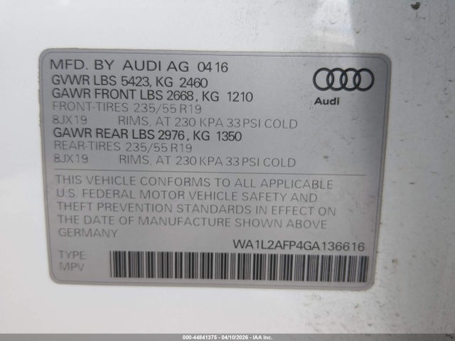2016 AUDI Q5 WA1L2AFP4GA136616 Photo 8