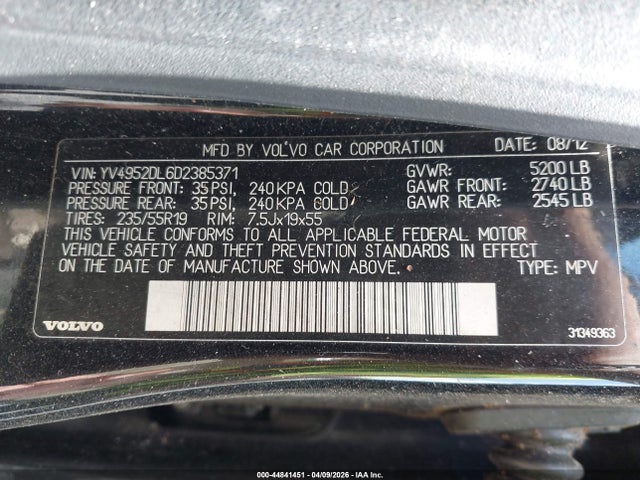 2013 VOLVO XC60 YV4952DL6D2385371 Photo 8