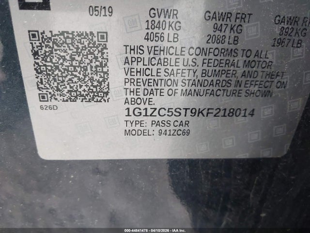 2019 CHEVROLET MALIBU 1G1ZC5ST9KF218014 Photo 8