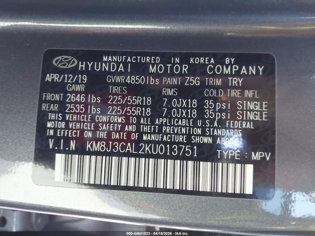 Hyundai Tucson Ultimate 2019 KM8J3CAL2KU013751 Image 9