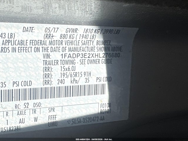 2017 FORD FOCUS 1FADP3E2XHL276680 Photo 8