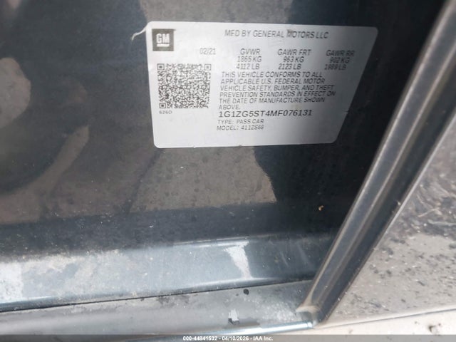 Aukcja sprzedaży 2021 Chevrolet Malibu Fwd Rs, vin: 1G1ZG5ST4MF076131, numer aukcji: 44841532