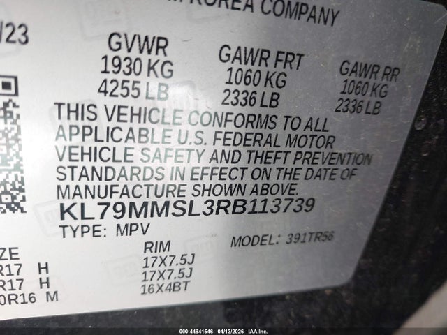 KL79MMSL3RB113739 Chevrolet Trailblazer Fwd Ls