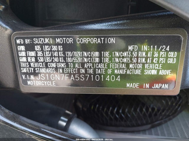 Suzuki GSX-R600 2025 JS1GN7FA5S7101404 Image 10