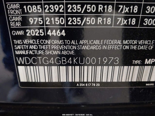 2019 MERCEDES-BENZ GLA 250 WDCTG4GB4KU001973 Photo 8